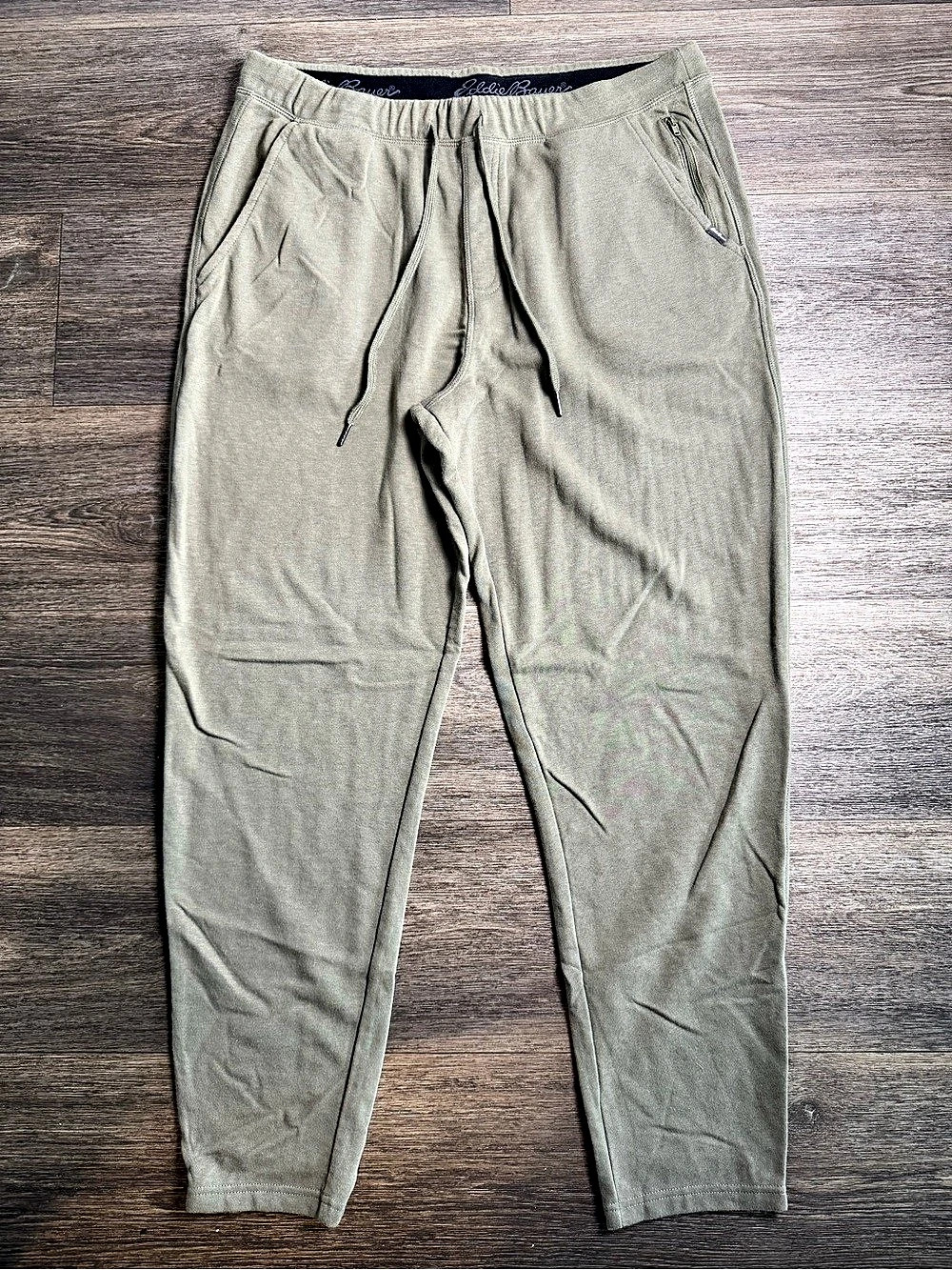 Eddie Bauer Fleece Jogger Lounge Pants with Zip Pockets Green XL